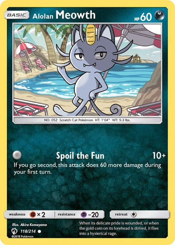 Alolan Meowth [118/214] [SM - Lost Thunder] Reverse Holofoil
