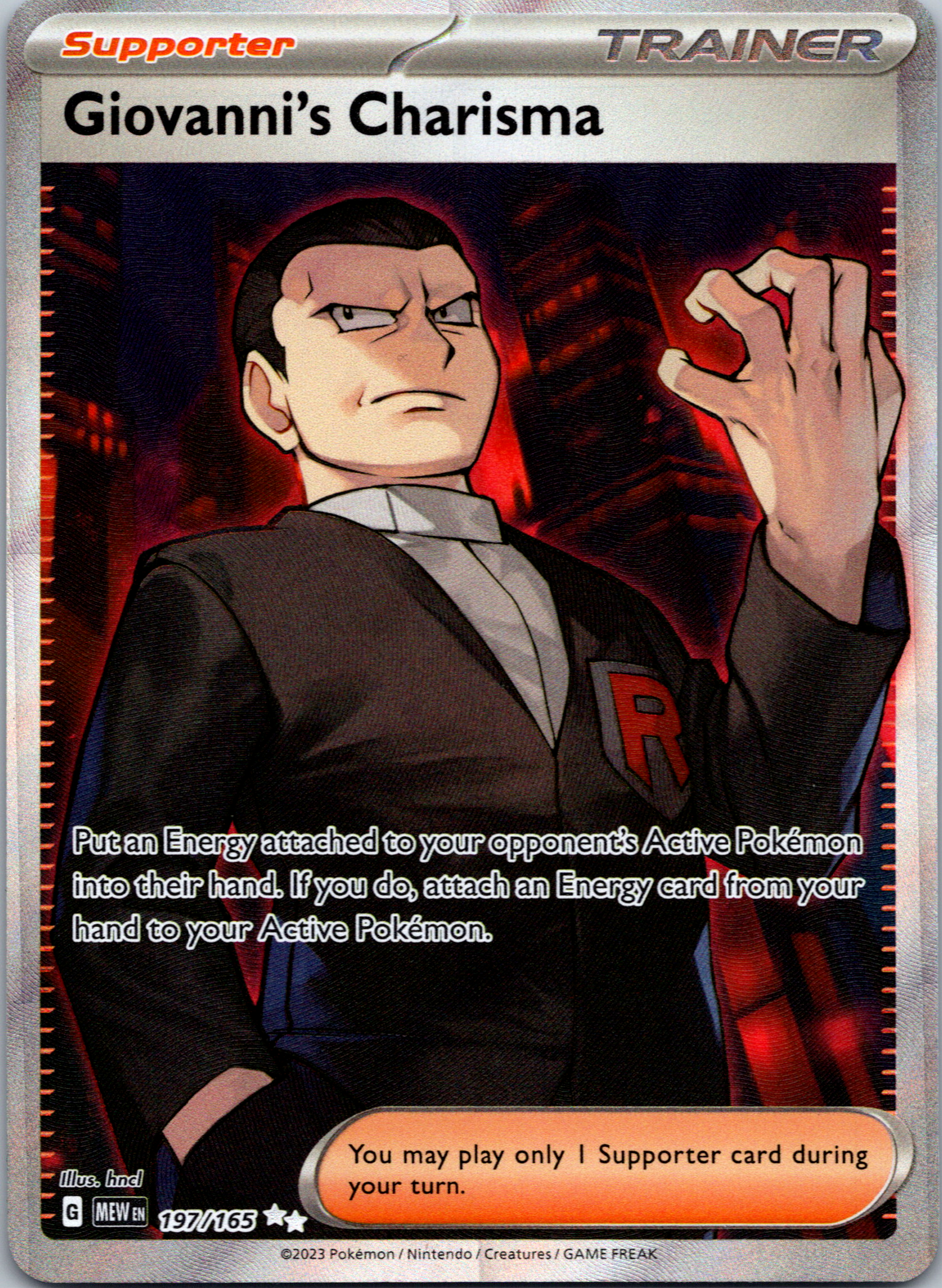 Giovanni's Charisma (197/165) [Scarlet & Violet:  151] Holofoil