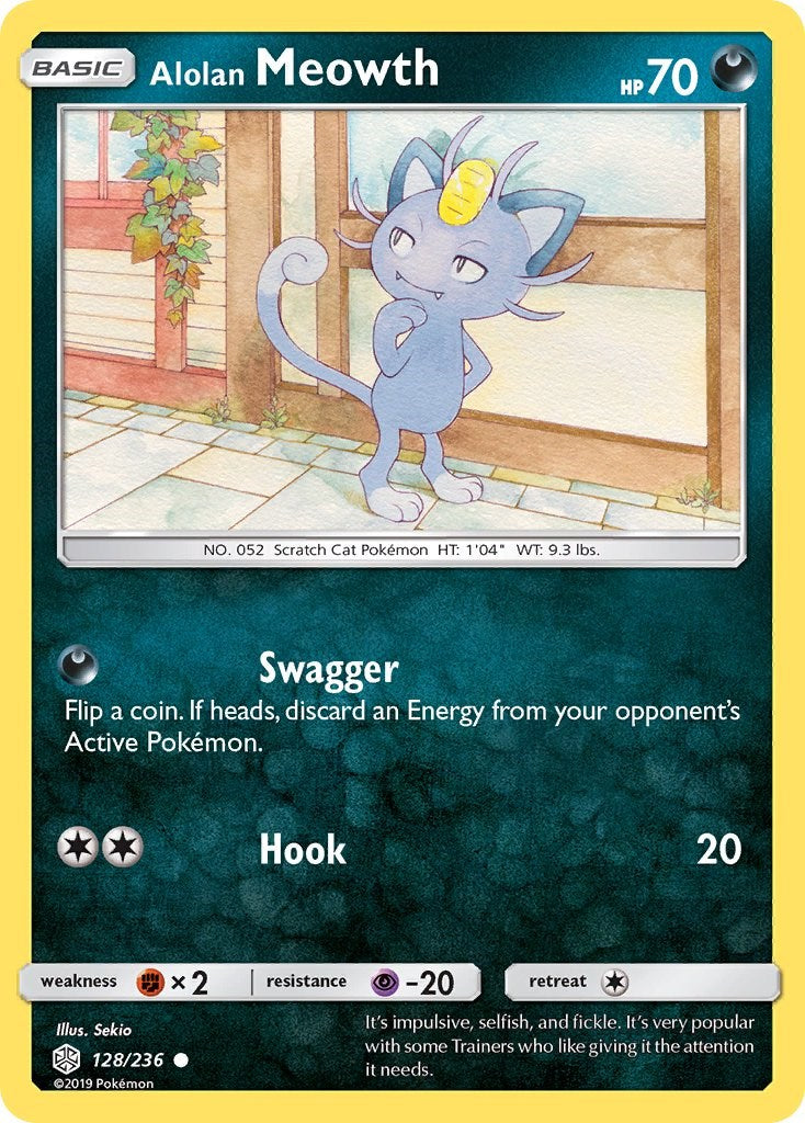 Alolan Meowth [128/236] [SM - Cosmic Eclipse] Reverse Holofoil