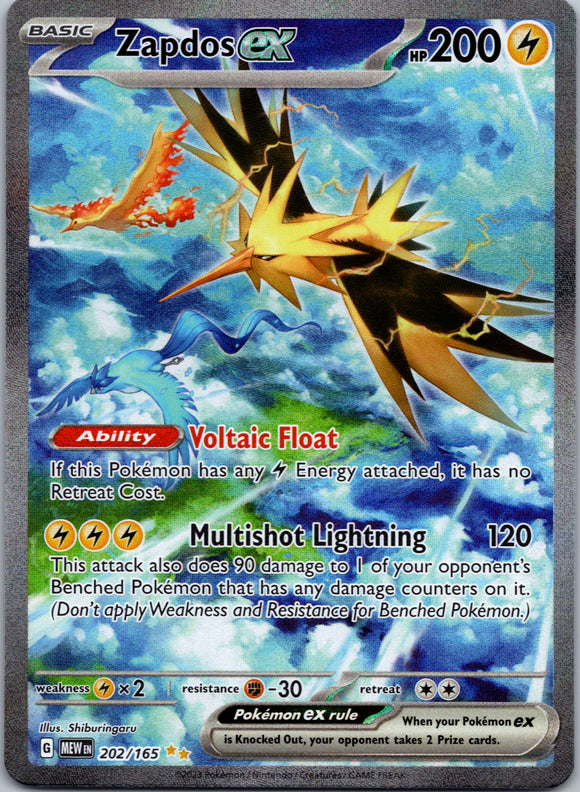 Zapdos ex (202/165) [Scarlet & Violet:  151] Holofoil