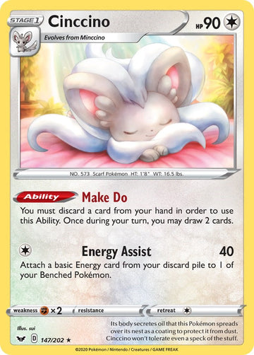Cinccino (147/202) [SWSH01: Sword & Shield Base Set]