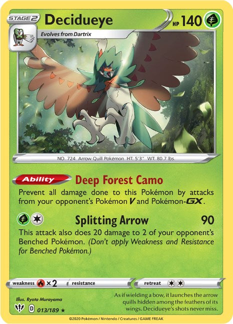 Decidueye [013/189] [Darkness Ablaze] Reverse Holofoil