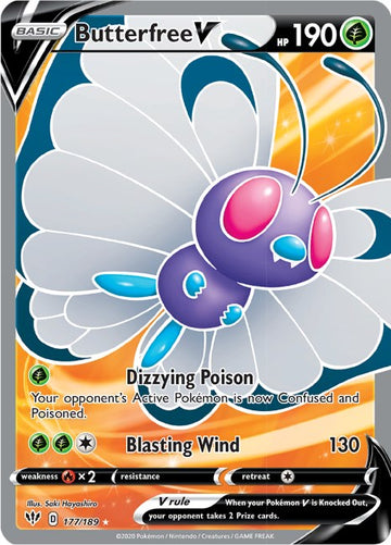 Butterfree V (Full Art) (177/189) [SWSH03: Darkness Ablaze]