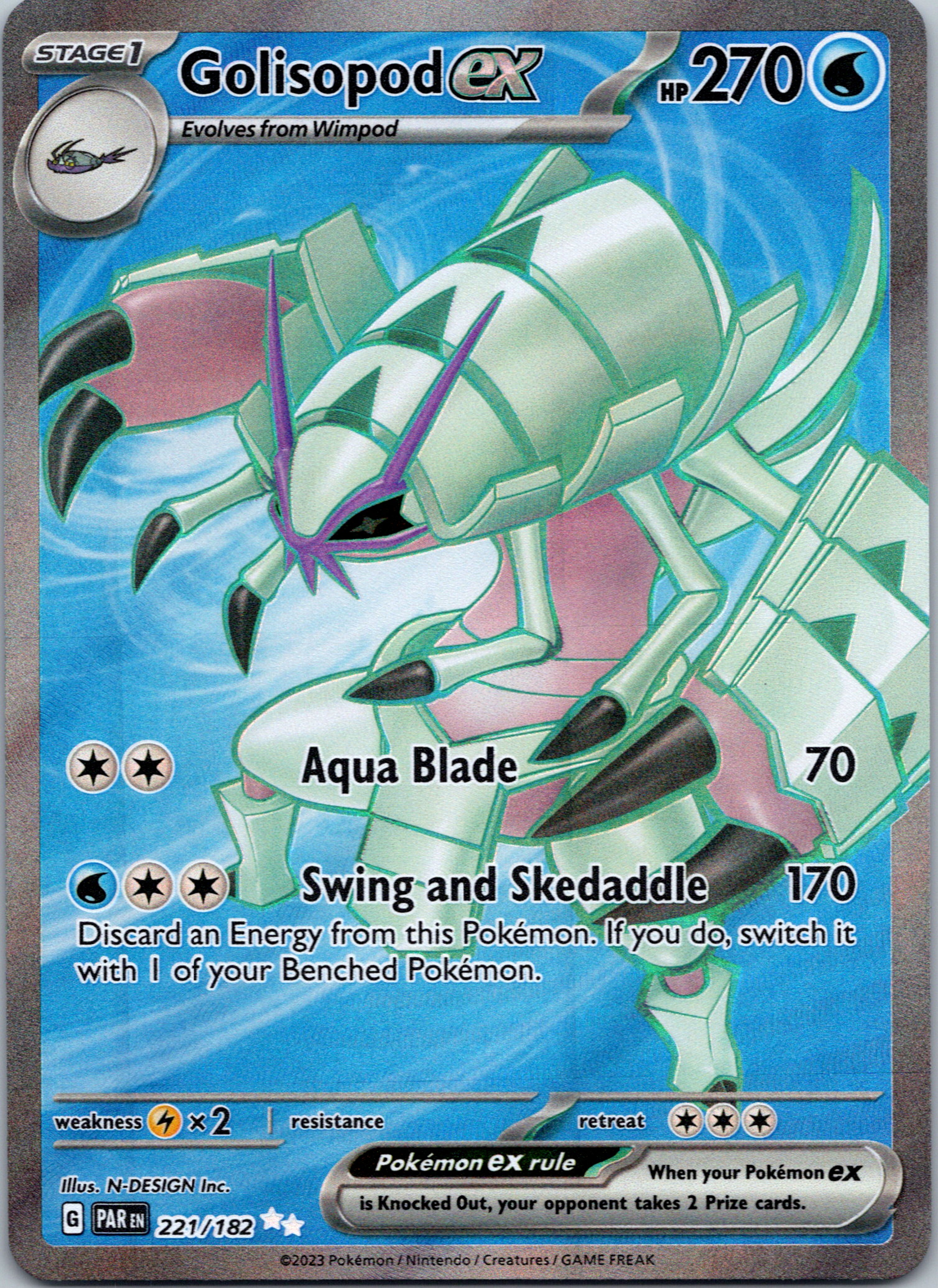 Golisopod ex (221/182) - [Scarlet & Violet: Paradox Rift] Holofoil