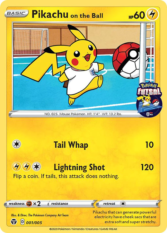 Pikachu on the Ball - 001/005 (Pokemon Futsal) [001/005] [Miscellaneous Cards & Products]