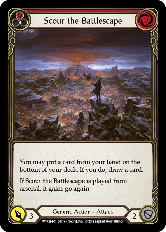 Scour the Battlescape (Red) [WTR194] [Welcome to Rathe] 1st Edition Rainbow Foil