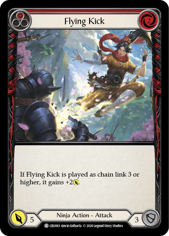 Flying Kick (Red) (Rainbow Foil) [CRU063-RF] Unlimited Rainbow Foil