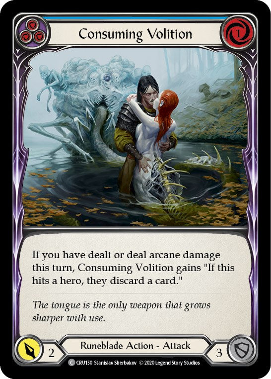 Consuming Volition (Blue) [CRU150] [Crucible of War] Unlimited Edition Rainbow Foil