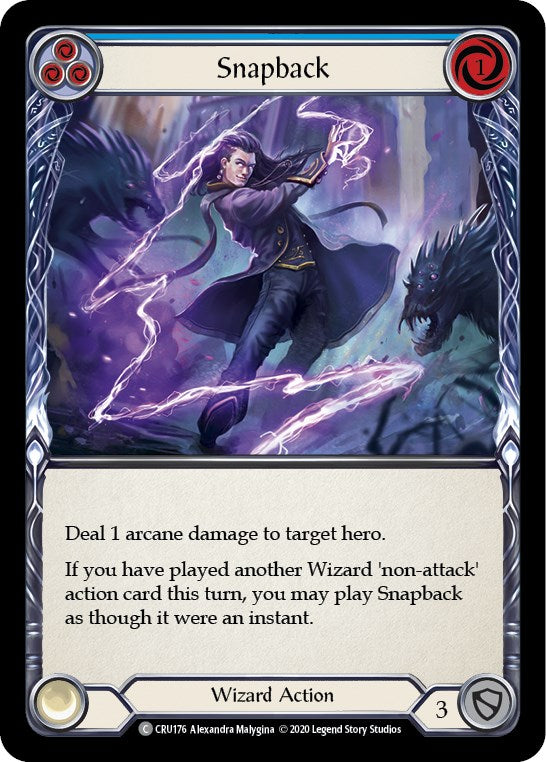 Snapback (Blue) (Rainbow Foil) [CRU176-RF] Unlimited Rainbow Foil