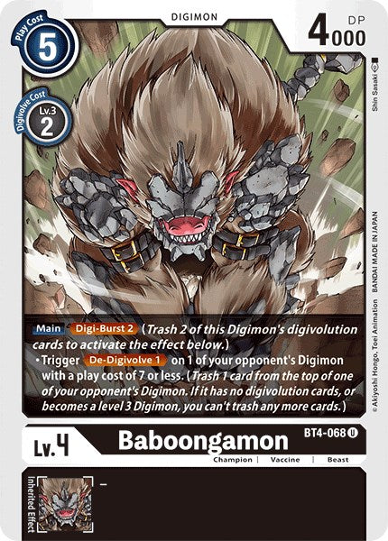 Baboongamon [BT4-068] [Great Legend] Normal
