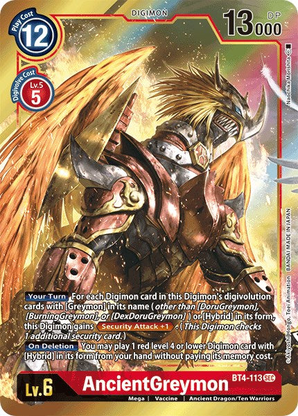 AncientGreymon (Alternate Art) [BT4-113 SEC] [Great Legend] Foil