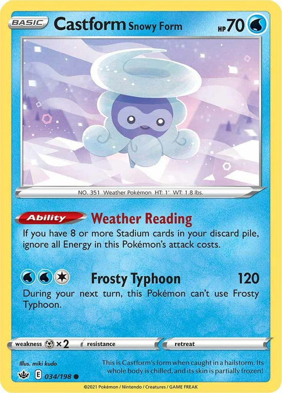 Castform Snowy Form [034/198] [Chilling Reign] Reverse Holofoil