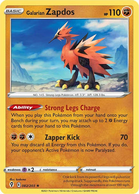 Galarian Zapdos [082/203] [Evolving Skies] Reverse Holofoil