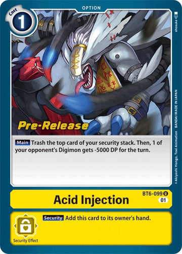 Acid Injection [BT6-099 U] [Double Diamond Pre-Release Cards] Foil