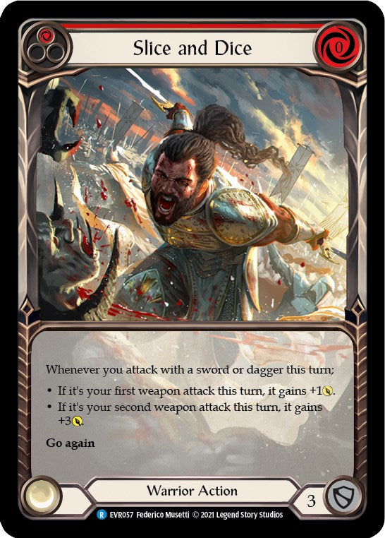 Slice and Dice (Red) (Extended Art) [EVR057] [Everfest] 1st Edition Rainbow Foil