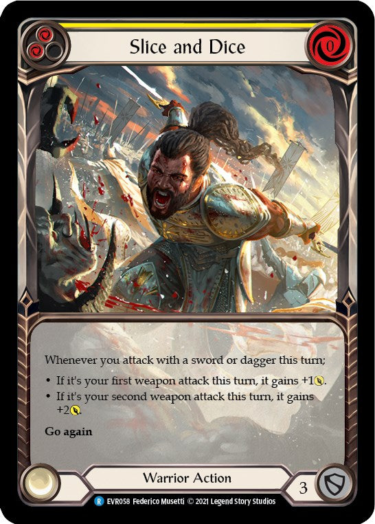 Slice and Dice (Yellow) (Extended Art) [EVR058] [Everfest] 1st Edition Rainbow Foil