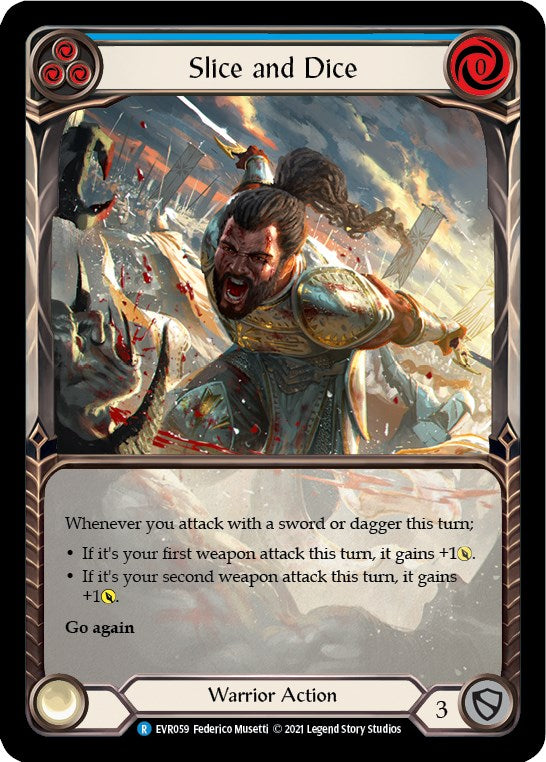 Slice and Dice (Blue) (Extended Art) [EVR059] [Everfest] 1st Edition Rainbow Foil