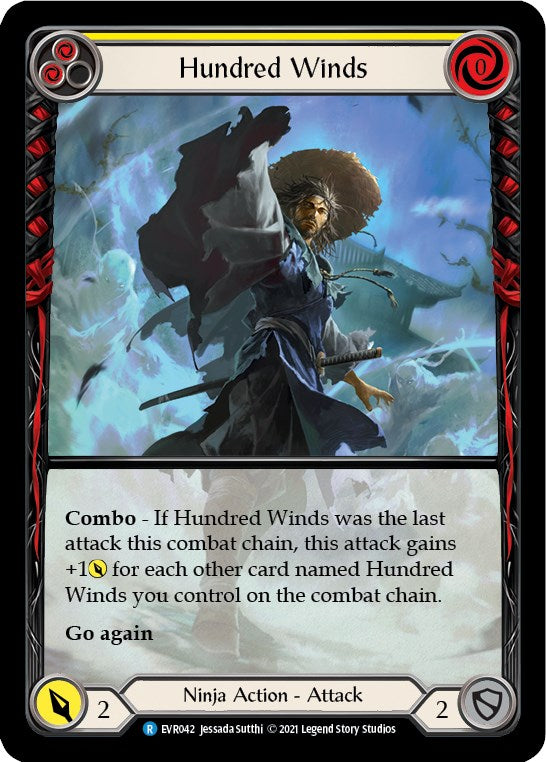 Hundred Winds (Yellow) (Extended Art) [EVR042] [Everfest] 1st Edition Rainbow Foil
