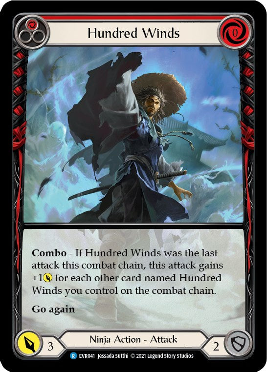 Hundred Winds (Red) (Extended Art) [EVR041] [Everfest] 1st Edition Rainbow Foil