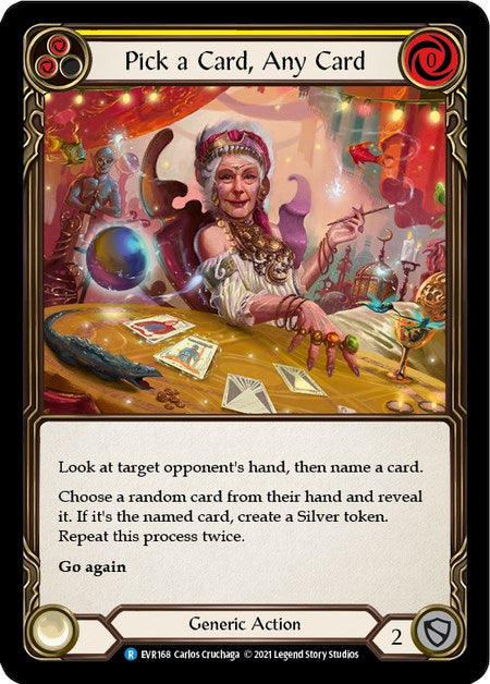 Pick a Card, Any Card (Yellow) [EVR168] [Everfest] 1st Edition Rainbow Foil