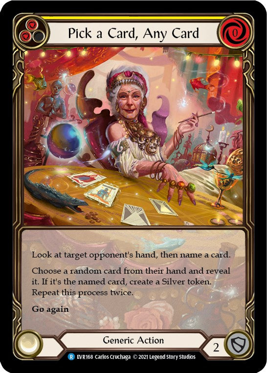 Pick a Card, Any Card (Yellow) (Extended Art) [EVR168] [Everfest] 1st Edition Rainbow Foil