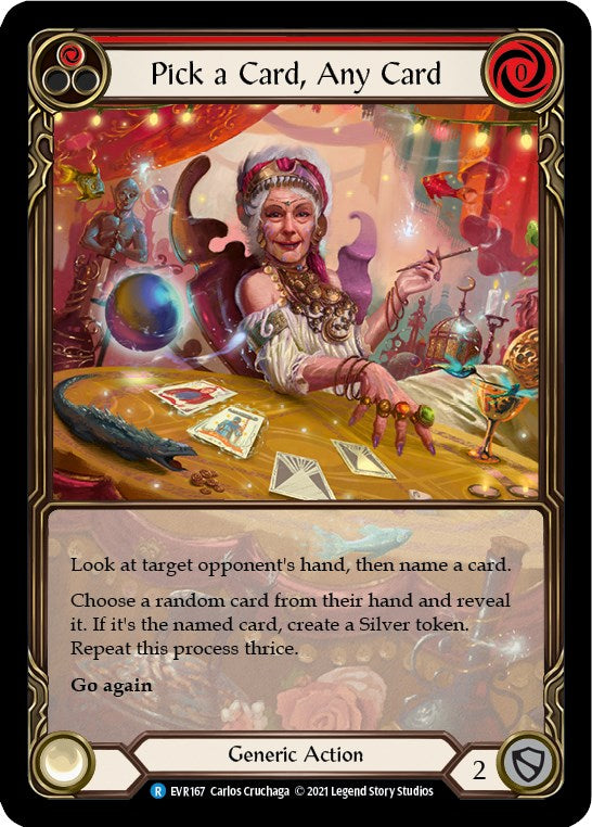 Pick a Card, Any Card (Red) (Extended Art) [EVR167] [Everfest] 1st Edition Rainbow Foil