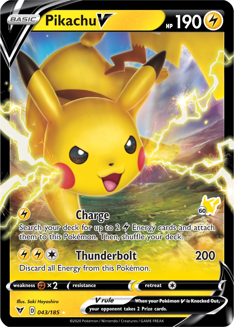 Pikachu V - (#60 Pikachu Stamped) [043/185] - (Battle Academy 2022) Holofoil