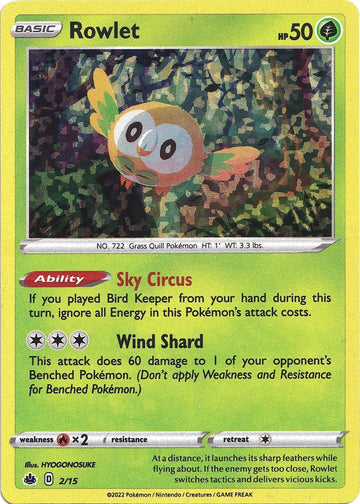 Rowlet - 2/15 [002/015] [McDonald's Promos 2022] Holofoil