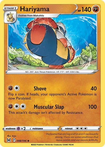 Hariyama [098/196] [Lost Origin] Reverse Holofoil