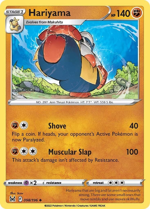Hariyama [098/196] [Lost Origin] Reverse Holofoil