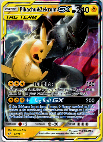 Pikachu & Zekrom GX (033/181) [Sun & Moon: Team Up]