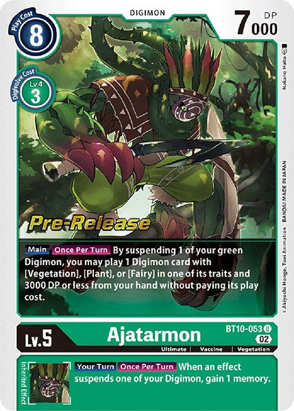 Ajatarmon [BT10-053 U] [Xros Encounter Pre-Release Cards] Foil