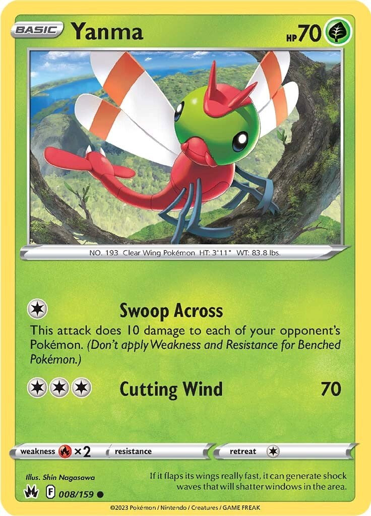 Yanma [008/159] [Crown Zenith] Reverse Holofoil
