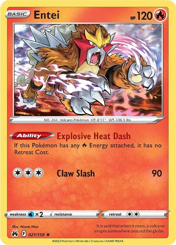 Entei [021/159] [Crown Zenith] Reverse Holofoil