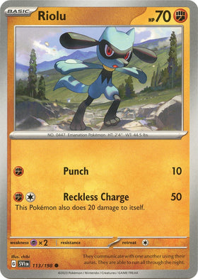 Riolu - 113/198 [113/198] [Scarlet & Violet Base Set] Reverse Holofoil