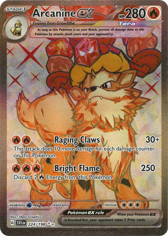 Arcanine ex - 224/198 [224] - (SV01 Scarlet & Violet Base Set) Holofoil