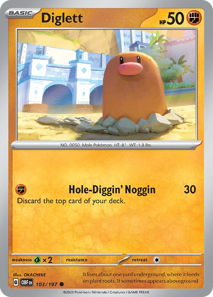 Diglett [103/197] [Obsidian Flames] Reverse Holofoil