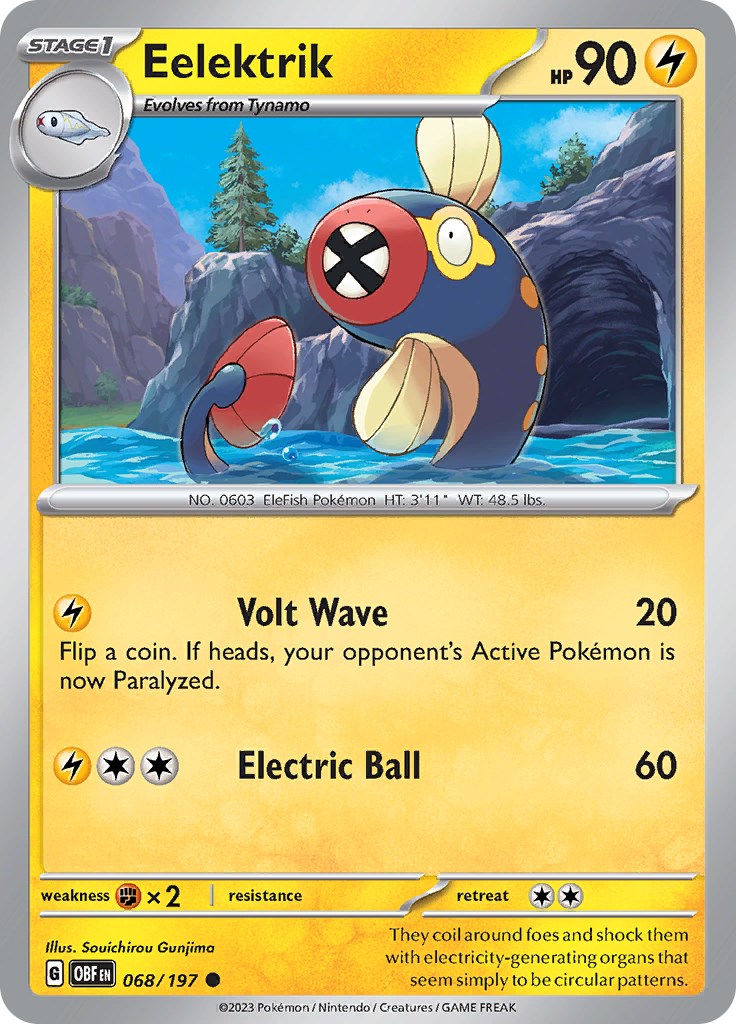Eelektrik [068/197] [Obsidian Flames] Reverse Holofoil