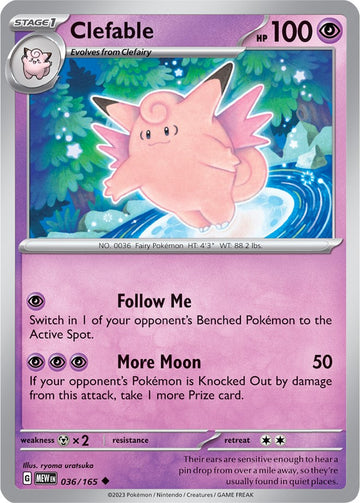 Clefable (036/165) [Scarlet & Violet:  151] Reverse Holofoil