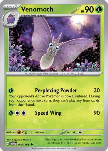 Venomoth (049/165) [Scarlet & Violet:  151] Reverse Holofoil