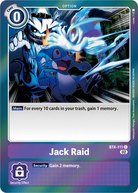 Jack Raid (Resurgence Booster Reprint) [BT4-111 C] [Resurgence Booster] Foil