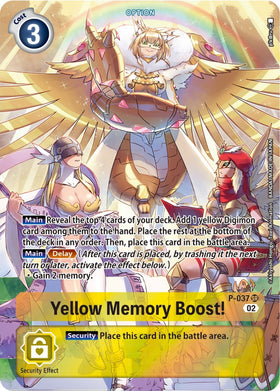 Yellow Memory Boost! - P-037 (Digimon Adventure Box 2) [P-037 SR] [Digimon Promotion Cards] Foil