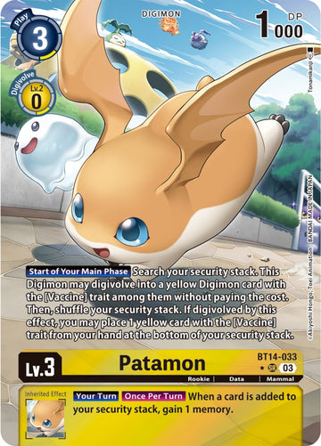 Patamon (Alternate Art) [BT14-033 SR] [Blast Ace] Foil