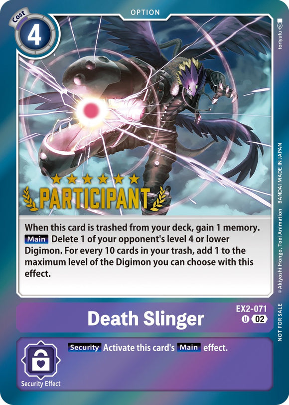 Death Slinger (Digimon 3-On-3 Participation) [EX2-071 U] [Digital Hazard] Foil