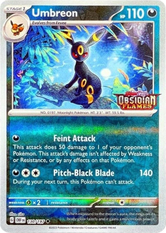 Umbreon (Obsidian Flames Stamped) [130/197] [Miscellaneous Cards & Products] Reverse Holofoil