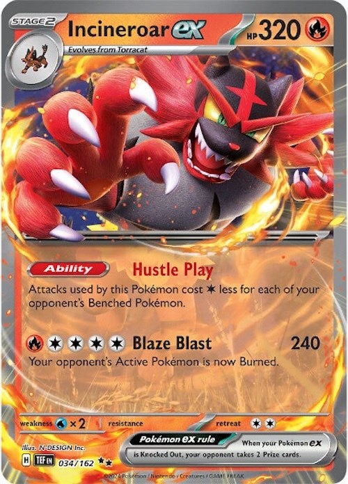 Incineroar ex [34/162] - (Temporal Forces) Holofoil