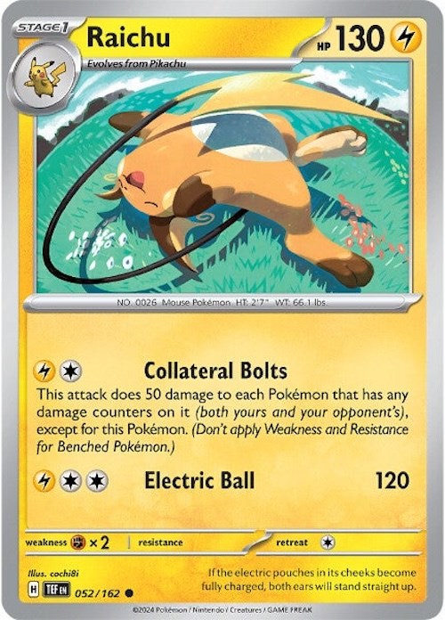 Raichu [52/162] - (Temporal Forces) Reverse Holofoil