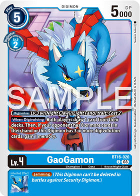 GaoGamon [BT16-020 C] [Beginning Observer]