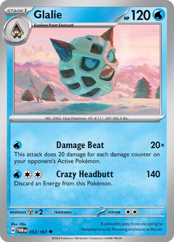 Glalie [52/167] - (Twilight Masquerade) Reverse Holofoil