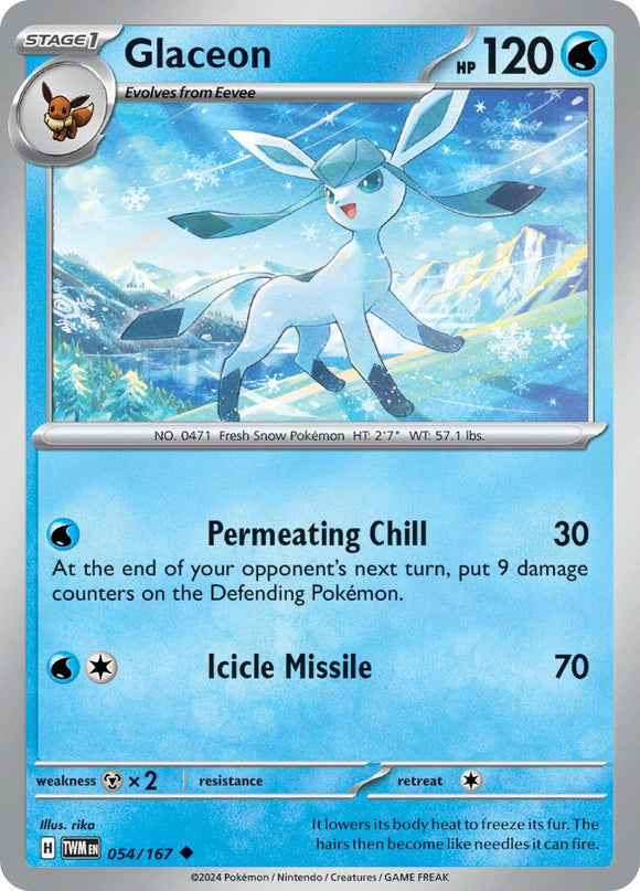 Glaceon [054/167] - (Twilight Masquerade) Reverse Holofoil